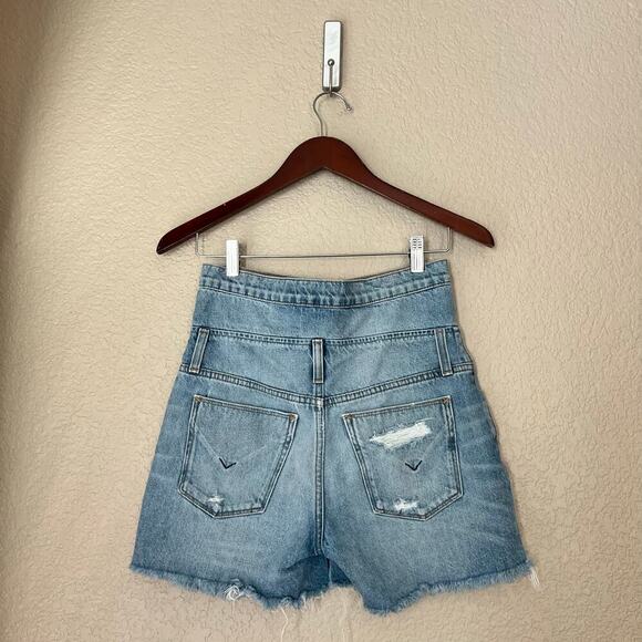 Hudson Jeans Women’s Sloane Fold Over Shorts High Waist Button Fly Distressed 24 - Picture 4 of 8